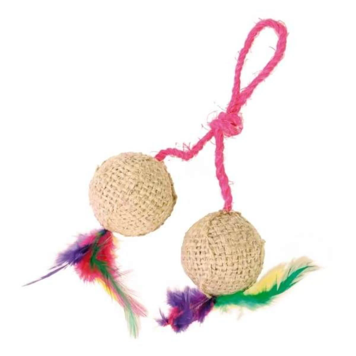 Trixie, speeltje met 2 balletjes, katten, sisal, multicolor, 4.5cm