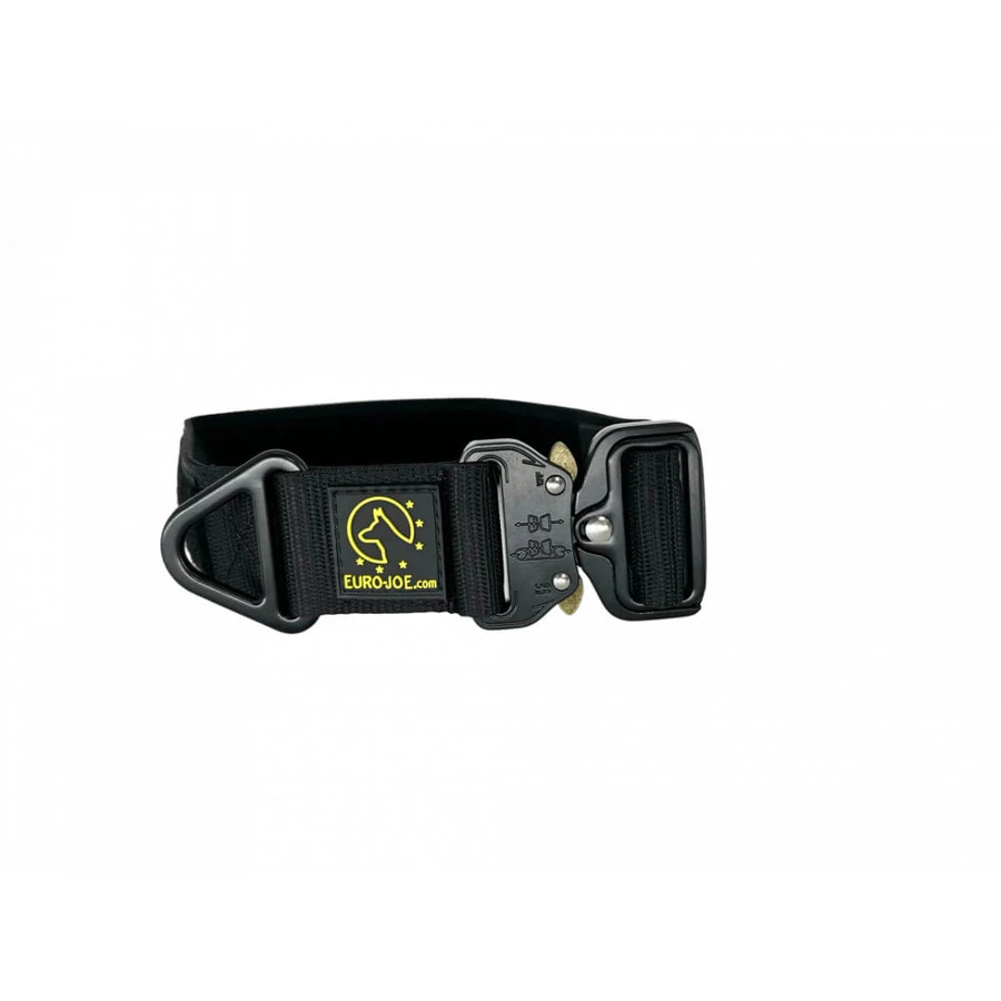 EURO JOE Tactical, Hundehalsband, verstellbar, Nylon, schwarz, Cobra-Schnalle, M(27-43 x 3.8cm)