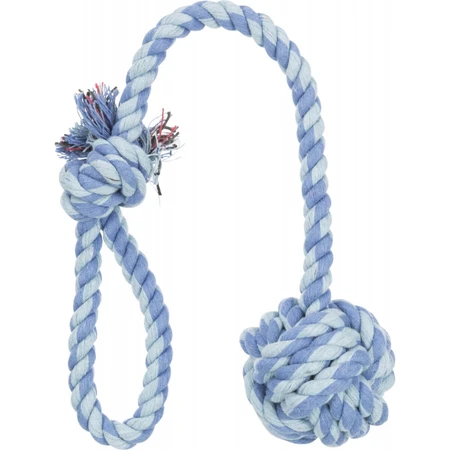 TRIXIE, palla giocattolo con manico in corda per cani, 7 cm, multicolore