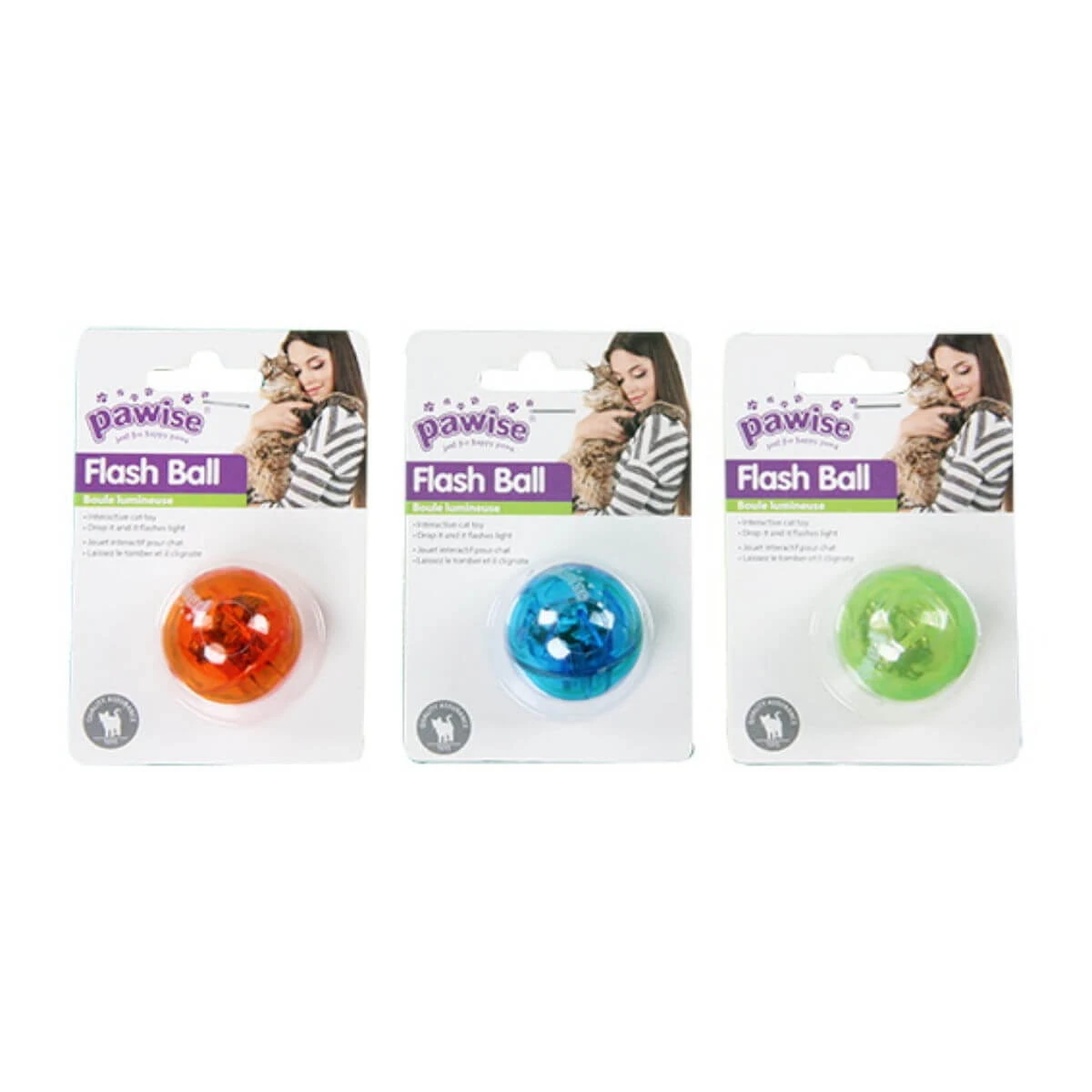PAWISE, kat bal speelgoed, plastic, lichtgevende, fysieke activiteiten, verschillende kleuren
