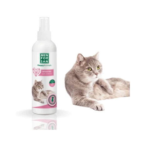 MENFORSAN Anti- Stress Cat Ambiental, supplément pour le système nerveux et l'apaisement des chats, flacon, 125ml spray