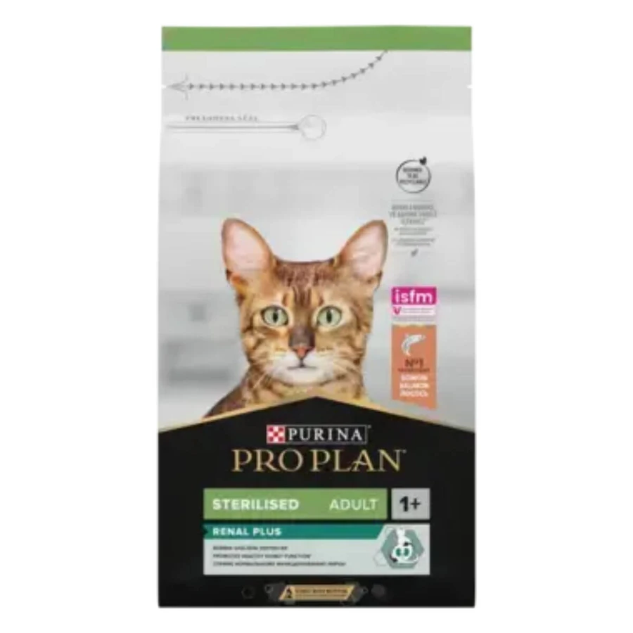 PURINA Pro Plan Renal Plus Sterilized, Salmone, cibo secco per gatti sterilizzati, 400g