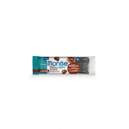 MONGE Gift Sensitive Gevoelige Spijsvertering Meat Bars, XS-XL, Honing en Kastanje, functionele graanvrije beloningszakjes voor honden, spijsverteringsstelsel, 40g