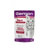 GEMON, Rundvlees en Groenten, zakje nat, graanvrij kattenvoer, (in aspic), 100g