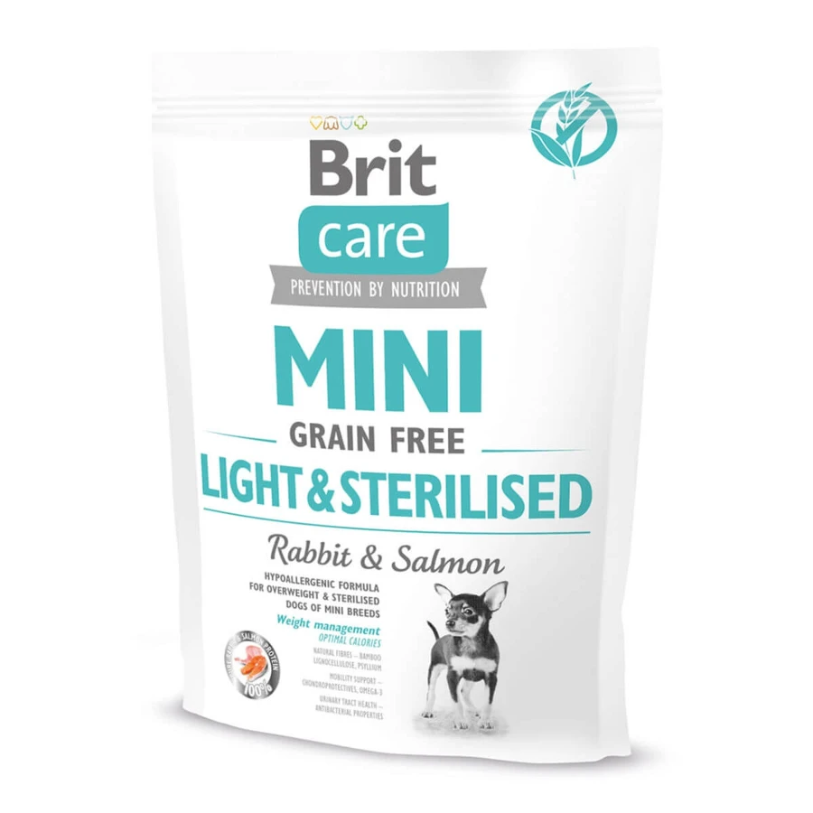 BRIT Care Mini Light & Sterilized, XS-S, Królik, bezzbożowa sucha karma dla sterylizowanych psów, 400g: ceny i cechy