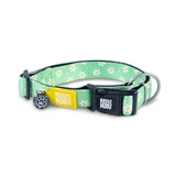 MAX & MOLLY Smart ID Daisies, dog collar, adjustable, polyester, green, trident buckle, XS(22-35 x 1cm)