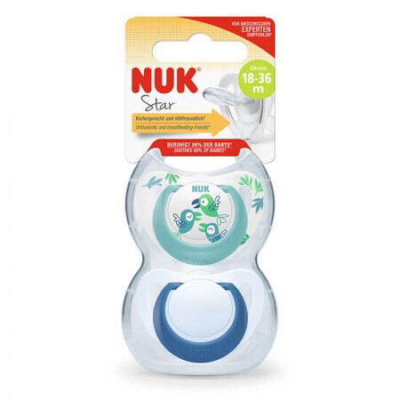 Sucette en silicone Star, 2 pièces, 18-36 mois, Nuk