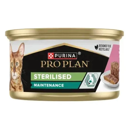 PURINA Pro Plan Sterilized Onderhoud, Tonijn en Zalm, natvoer voor gesteriliseerde katten, (pate), 85g, 85g