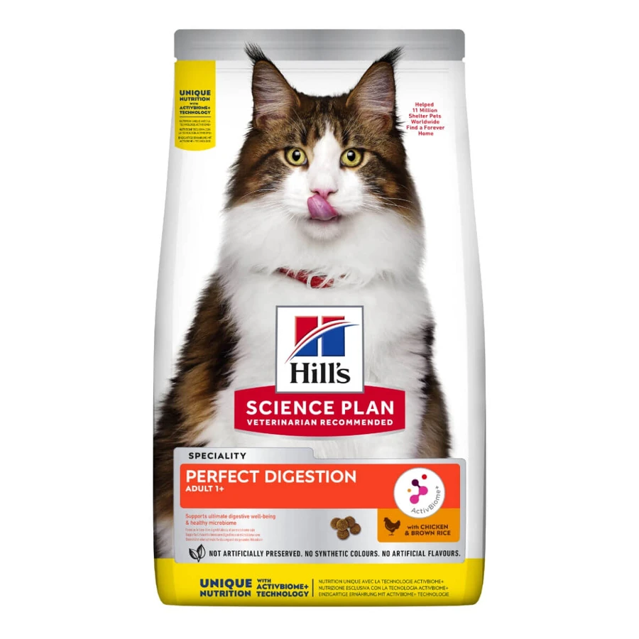 HILL'S SP Perfect Digestion Adult, Pollo con Arroz Integral, pienso para gatos con sensibilidad digestiva, 3kg