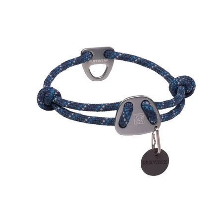RUFFWEAR Knot a Collar Blue Moon, zgardă cordelină sport câini, ajustabilă, reflectorizantă, albastru, M(36-51 x 0.7cm)