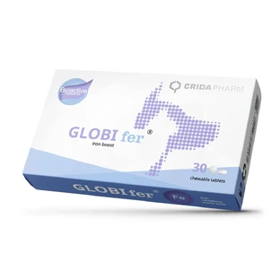 CRIDA PHARM Globi PHARM Iron Iron Boost, XS-XL, Herz-Kreislauf-Ergänzung für Hunde und Katzen, Box, 30 Kautabletten