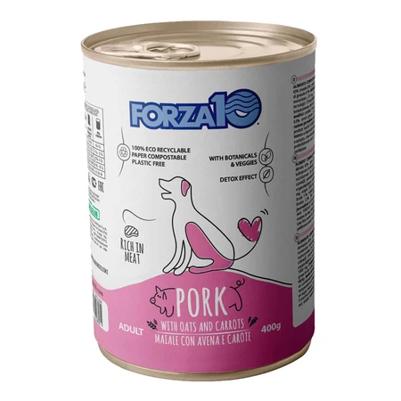 FORZA10 Mantenimiento, XS-XL, Cerdo y Zanahoria, comida húmeda en lata, (paté), 400g