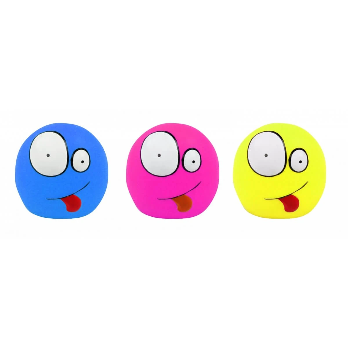 PAWISE Cheerful Face, honden apporteerspeeltje, S-L, vinyl, fysieke activiteiten, veelkleurig, 9,5 x 7 x 10, ⌀9,5 cm
