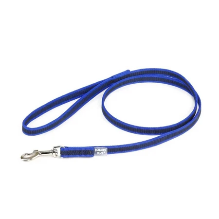 JULIUS-K9 Color & Gray, laisse antidérapante avec poignée pour chiens, 30kg, textile, ruban, 14mm x 1.2m, bleu