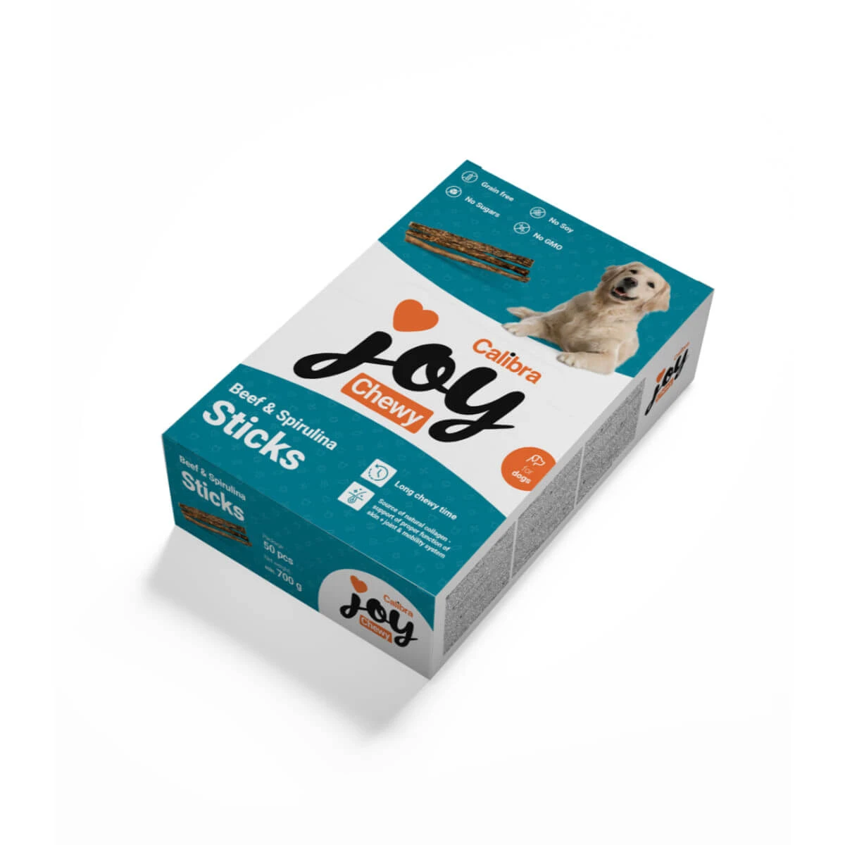 CALIBRA Joy Chewy Sticks, XS-XL, Rundvlees en Spirulina, graanvrije beloningszakjes voor honden, 700g