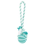 TRIXIE Dentafun Dentafun, pelota de juguete con cuerda para perros, caucho, 7cm x 24cm, multicolor