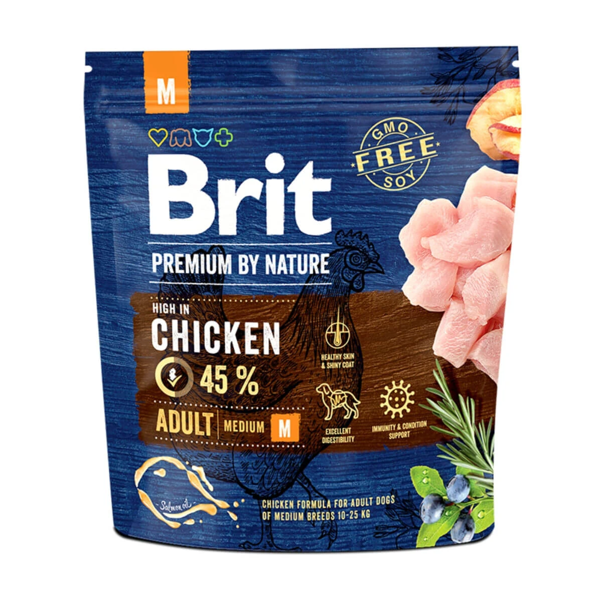BRIT Premium By Nature Adult Medium Breed, M, Kip, droogvoer voor honden, 1kg