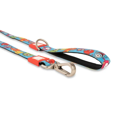 MAX & MOLLY Little Monsters, correa para perro, poliéster, azul, M(1,2m x 2cm)