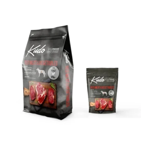 KUDO Medium and Maxi Breed, M-XL, Beef and Lamb, low grain dry food for dogs, cold pressed, 3kg