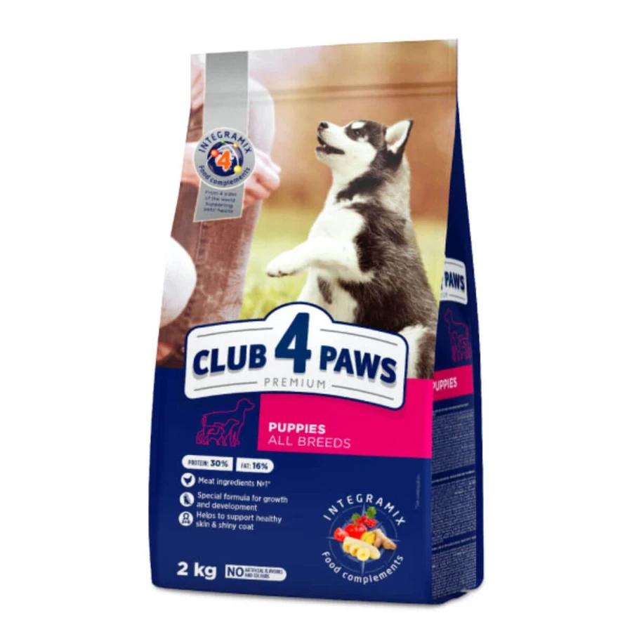 CLUB 4 PAWS Premium Puppies Alle Rassen, XS-XL, Kip, droogvoer voor jonge honden, 2kg