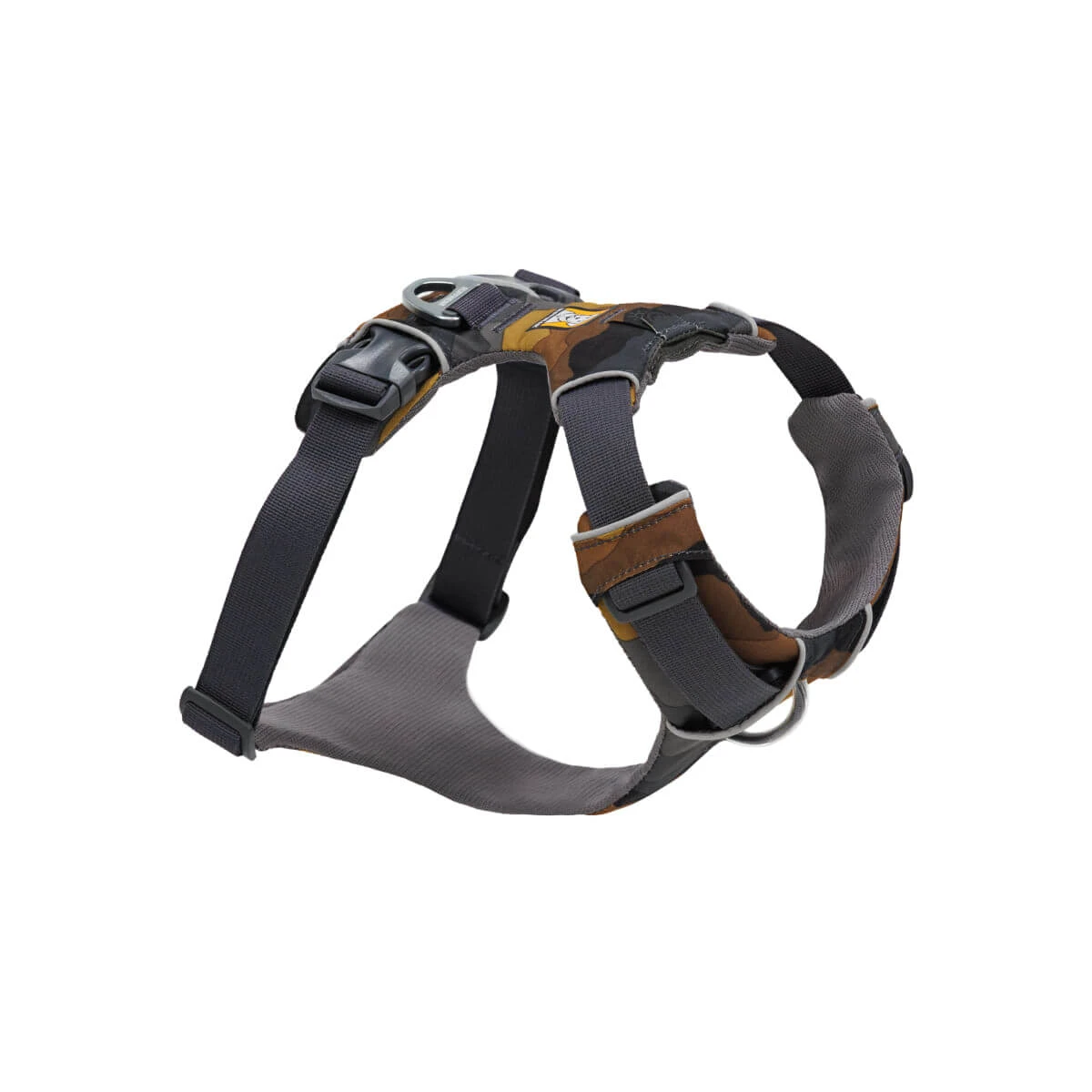 RUFFWEAR Front Rage Moonlight Mountains, dubbel harnas (borst&rug) hondentraining, verstelbaar, reflecterend, bruin en grijs, S(56-69cm)