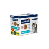 ADVANCE Kitten, Kip, zakje natvoer voor jonge katten, (in saus), bax, 85g x 9 x 9 + 3st GRATIS