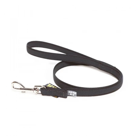 JULIUS-K9 Color & Gray, lesă antiderapantă cu mâner câini, 50kg, textil, bandă, 20mm x 1m, negru