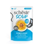 SCHESIR Zuppa complementare, tonno e calamari, bustina di cibo umido per gatti senza cereali, (in zuppa), 40g
