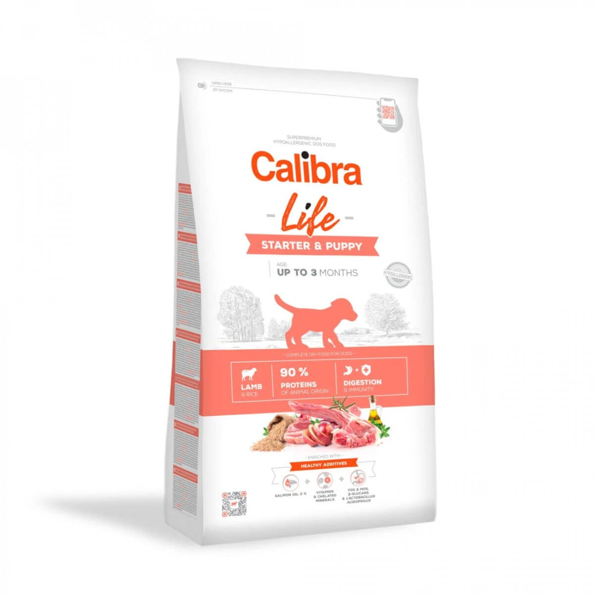 CALIBRA Life Starter & Puppy, XS-XL, Lam, graanarm droogvoer voor jonge honden, 2.5kg