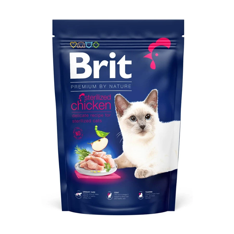 BRIT Premium by Nature Sterilized, Chicken, dry cat food, 1.5kg