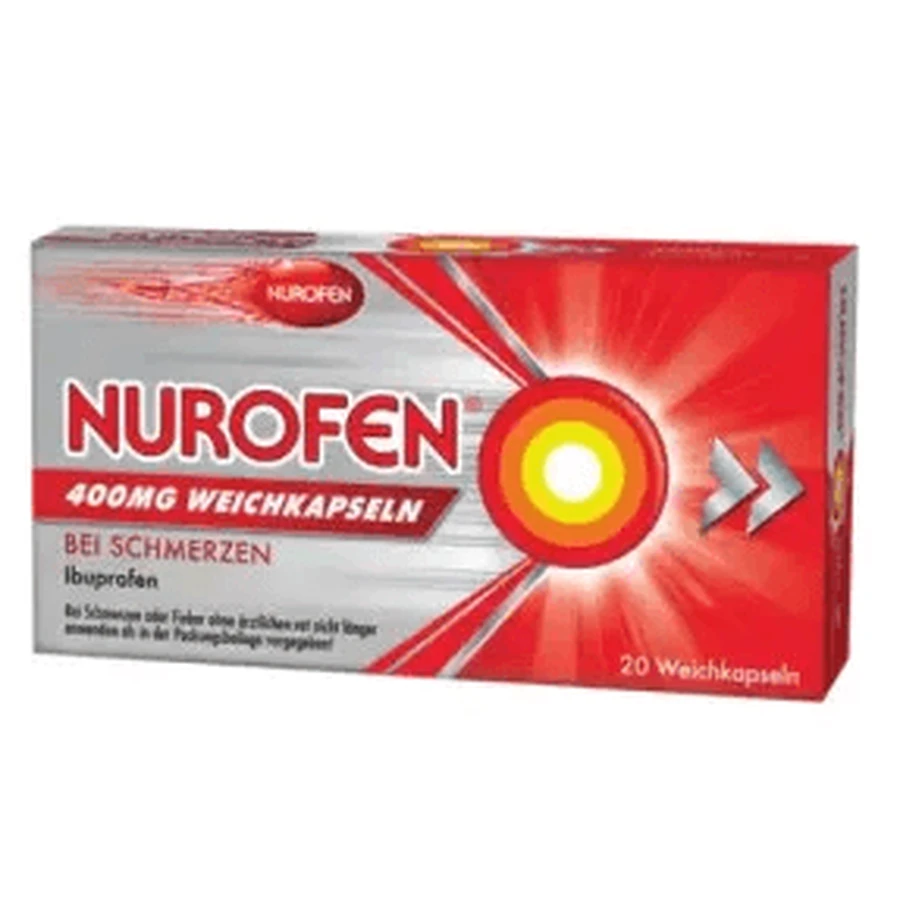 Nurofen 400 mg Weichkapseln bei Schmerzen, 20 pcs. Capsules