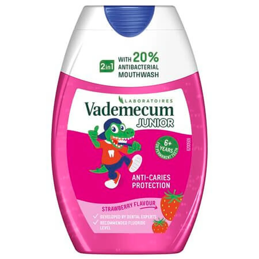 Dentífrico 2en1 para niños Fresa, 75 ml, Vademecum