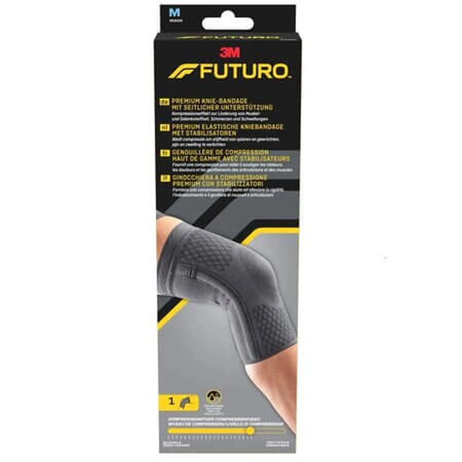 Genouillère de compression premium avec double stabilisateur, Taille M, 1 pièce, Futuro