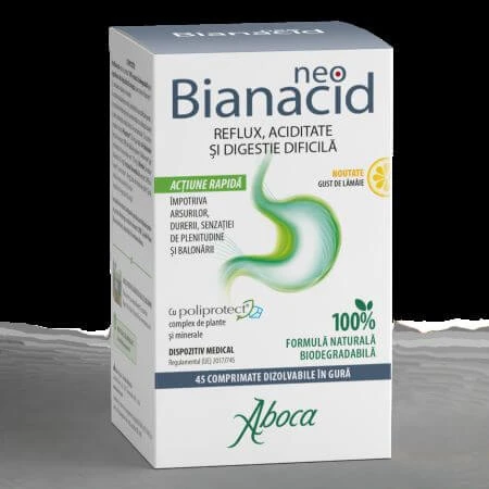 Neobianacid met citroensmaak, 45 kauwtabletten, Aboca