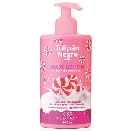 Body Lotion Aardbei & Crème, 400 ml, Zwarte Tulp