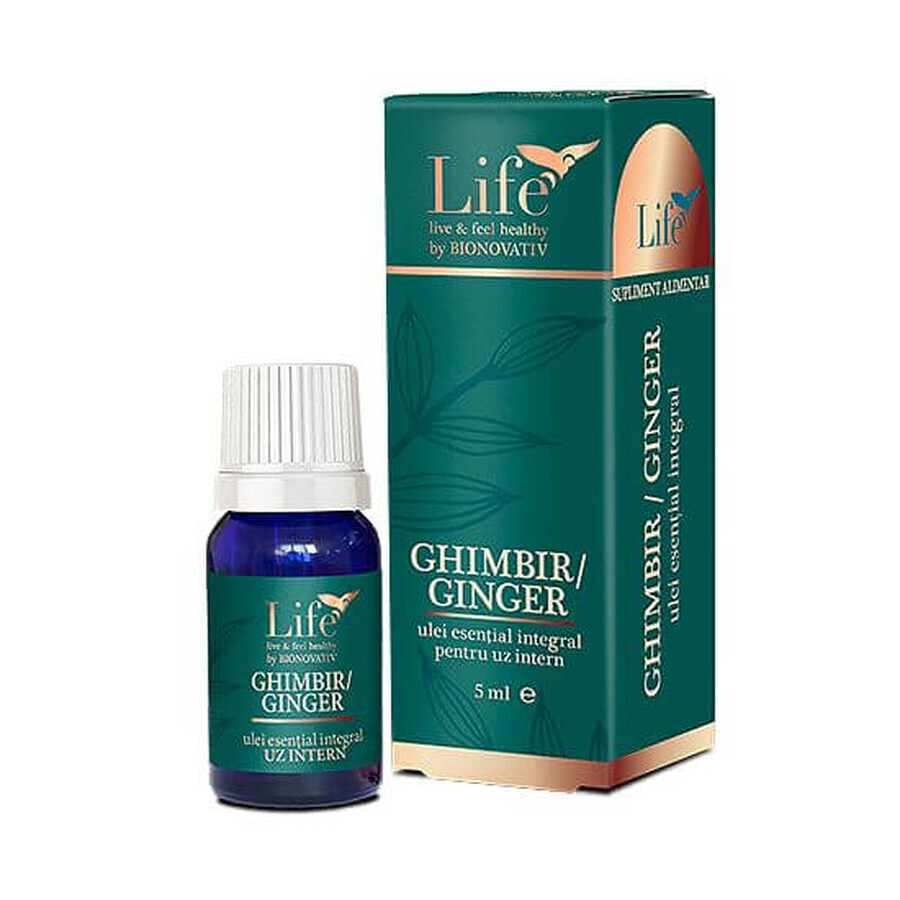 Huile essentielle de gingembre entier, 5 ml, Bionovativ