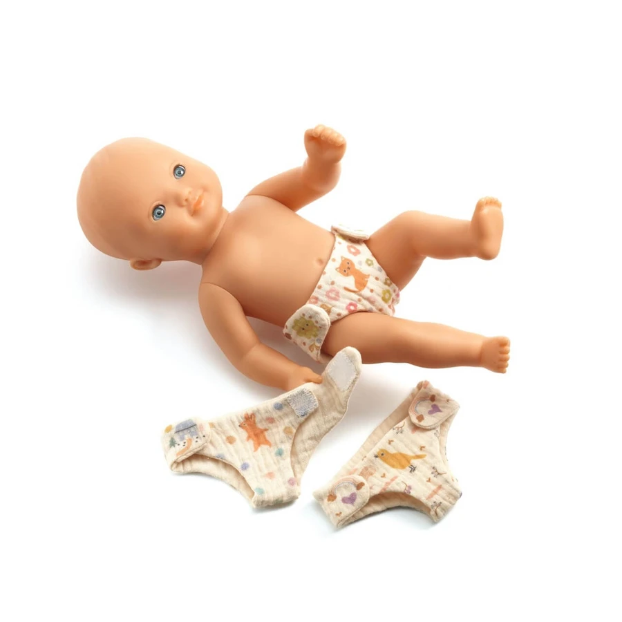 Pomea Collectie Set 3 luiers voor babypoppen, Djeco