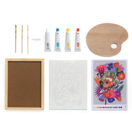 Creatieve workshop 23 voor volwassenen Bloemen schilderen, Djeco