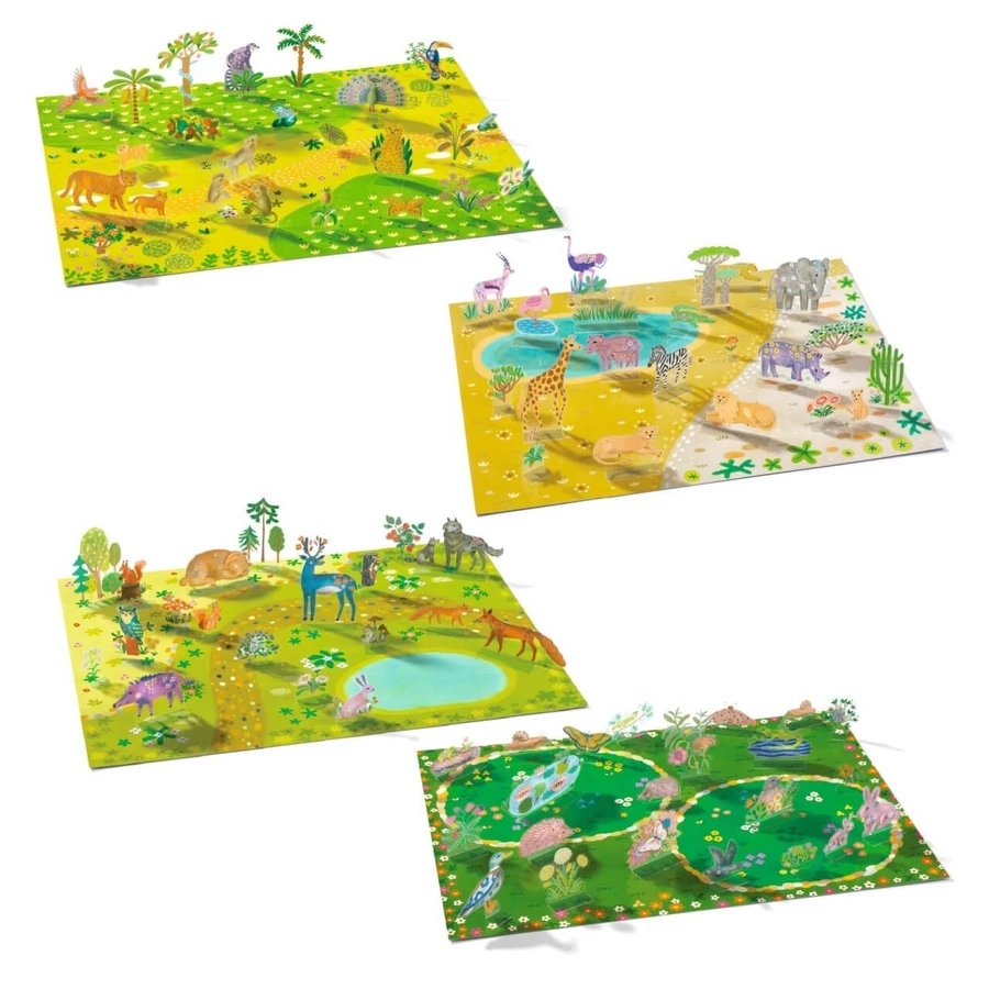 Creatieve set herbruikbare stickers Dieren, Djeco