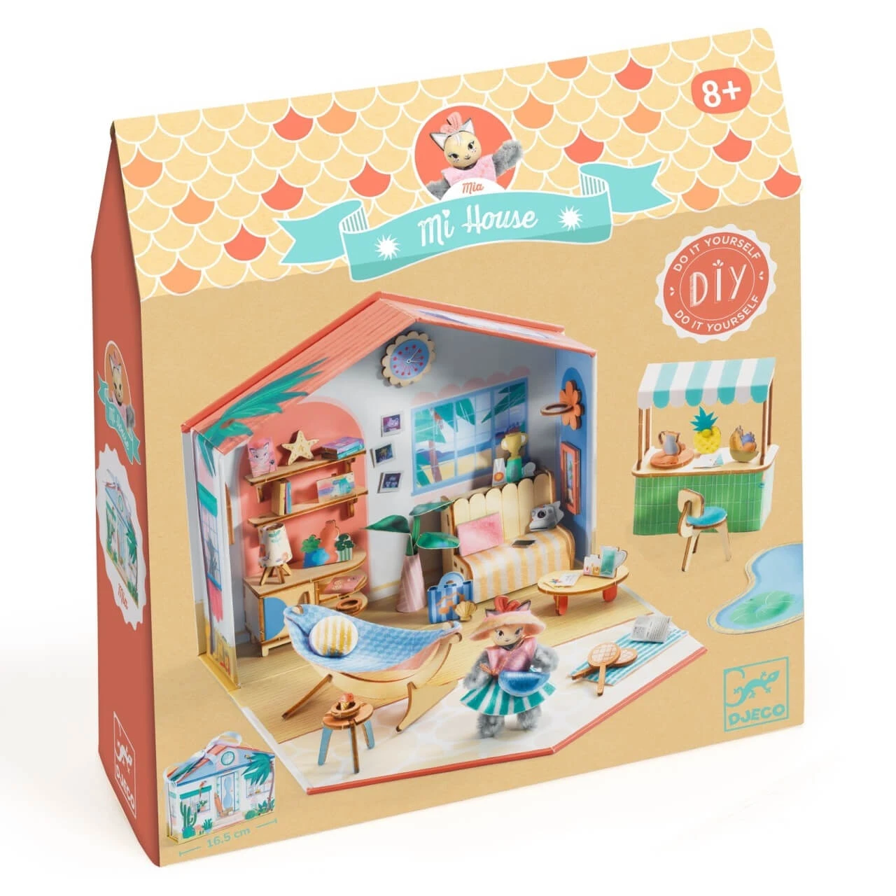 Miniatuurhuis om in elkaar te zetten en te kleuren Mia, Djeco