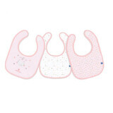 Set of 3 Terry waterproof bibs, Pink, Kikka Boo