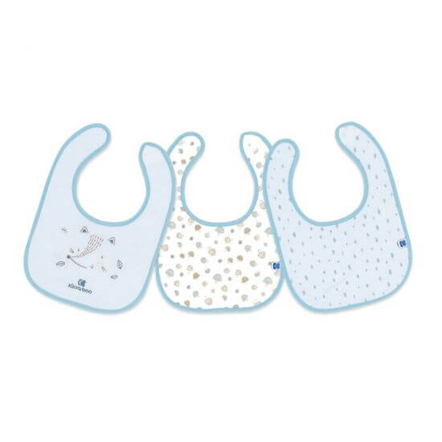 Set de 3 bavete impermeabile Terry, Blue, Kikka Boo