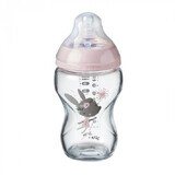 Biberon en verre, plus proche de la nature, 250 ml, 0 mois+, rose, Tommee Tippee