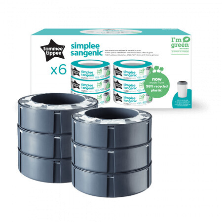 Set van 6 navullingen voor luiermand Simplee, Tommee Tippee