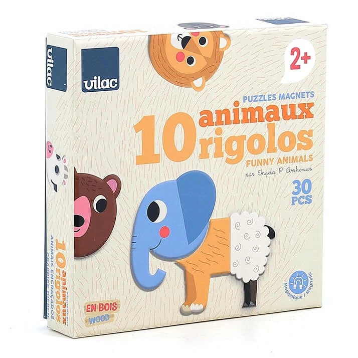 Grappige magnetische houten dieren - 30 stuks - Vilac