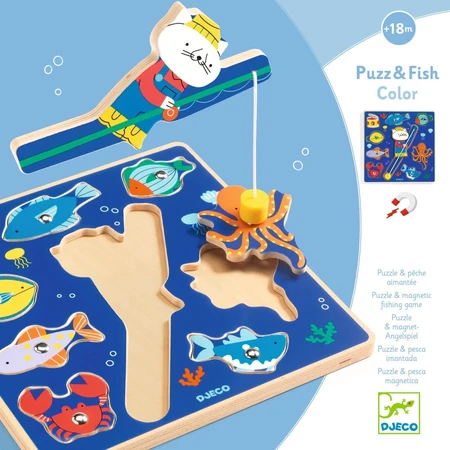 2 in 1 puzzel en magnetisch visspel, Djeco
