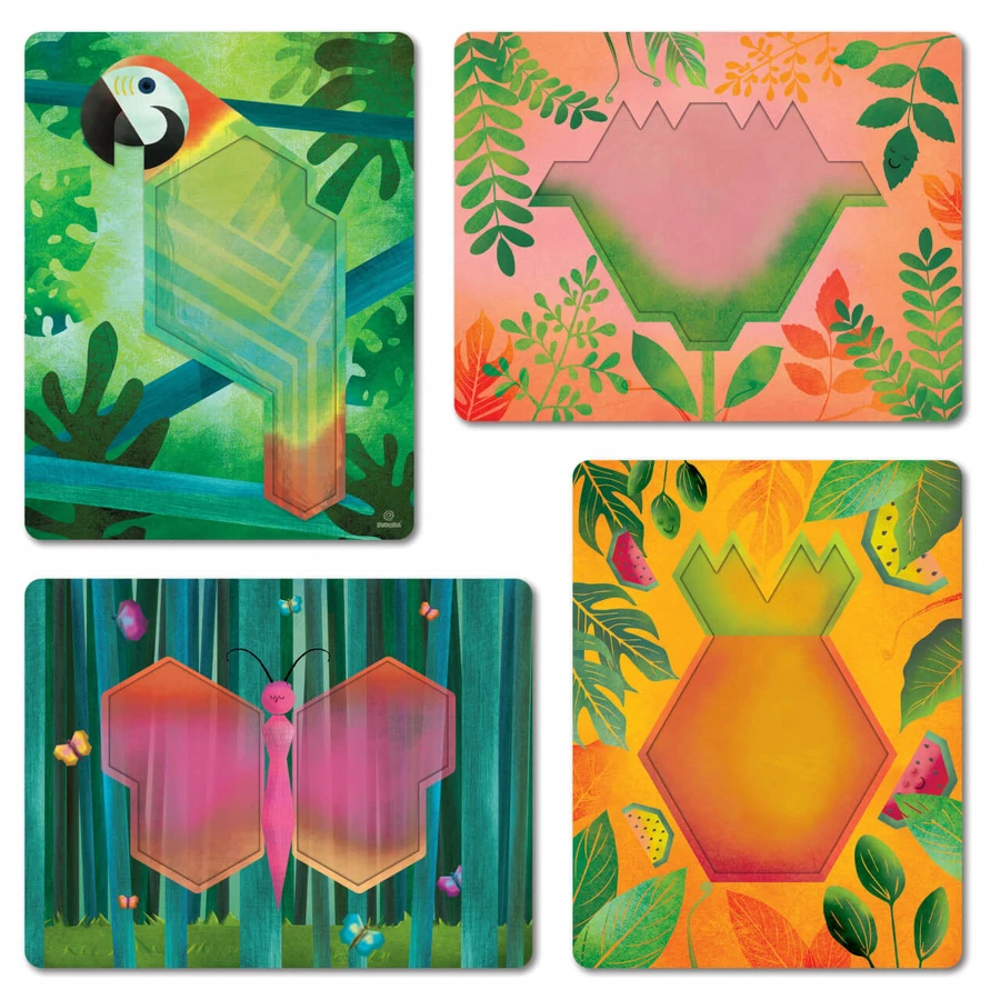 Trapezförmiges Mosaik Lernspiel, Natur