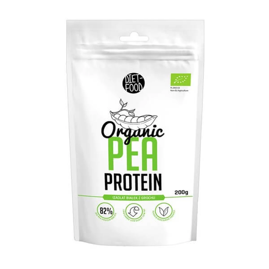 Diet-Food, proteină organică de mazăre, proteină de mazăre, 200 g