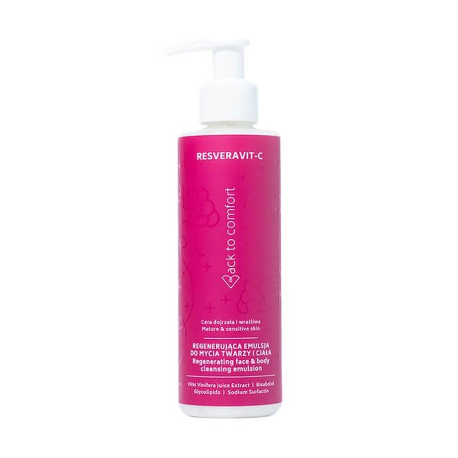 Terug naar Comfort Resveravit-C, regenererende emulsie voor gezichts- en lichaamsreiniging, 200 ml