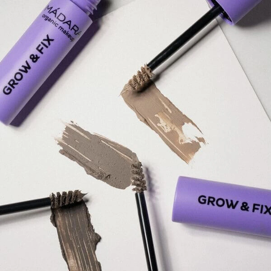 Madara Grow &amp ; Fix Tinted Brow Gel, gel de coiffage des sourcils, Ash Brown 4, 4.25 ml